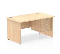 Impulse 1400 Rectangle Panel End Leg Desk Maple 1 x 3 - MI002481