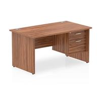 Impulse 1400 Rectangle Panel End Leg Desk Walnut 1 x 2 - MI001970