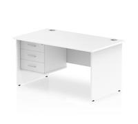 Impulse 1400 Rectangle Panel End Leg Desk White 1 x 3 - MI002255
