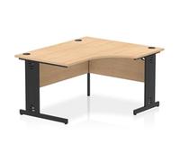 Impulse 1400 RH Crescent Desk Maple Top Black Cable Managed Leg