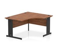 Impulse 1400 RH Crescent Desk Walnut Top Black Cable Managed Leg