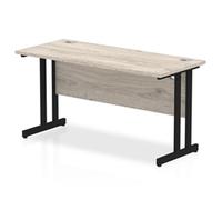Impulse 1400x600 Grey Oak Black Leg