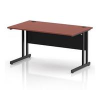 Impulse 1400 x 800 Office Desk Brick Red Top Black Cantilever Leg