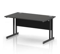 Impulse 1400 x 800 Office Desk Carbon Grey Top Black Cantilever Leg