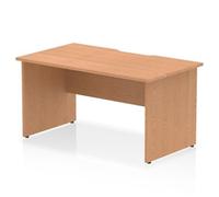 Impulse 1400 x 800mm Scalloped Edge Straight Office Desk Oak Top Panel End Leg