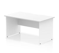 Impulse 1400 x 800mm Scalloped Desk White Top Panel End Leg