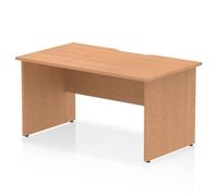 Impulse 1400 x 800mm Scalloped Edge Straight Office Desk Oak Top Panel End Leg