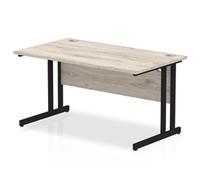 Impulse 1400x800 Grey Oak Black Leg
