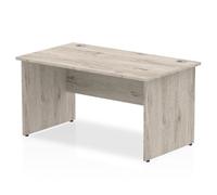 Impulse 1400 x 800mm Straight Desk Grey Oak Top Panel End Leg