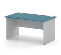 Impulse 1400 x 800mm Straight Office Desk Dark Teal Top White Panel End Leg