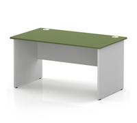 Impulse 1400 x 800mm Straight Office Desk Moss Green Top White Panel End Leg