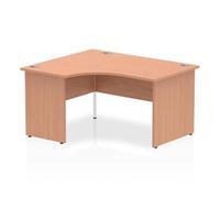 Impulse 1400mm Left Crescent Desk Beech Top Panel End Leg I003866