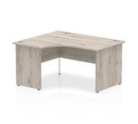 Impulse 1400mm Left Crescent Desk Grey Oak Top Panel End Leg I003867