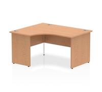 Impulse 1400mm Left Crescent Desk Oak Top Panel End Leg I003869