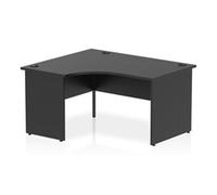 Impulse 1400mm Left Crescent Office Desk Black Top Panel End Leg