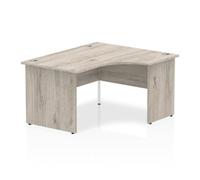 Impulse 1400mm Right Crescent Desk Grey Oak Top Panel End Leg I003873
