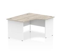 Impulse 1400 Right Crescent Grey Oak White End Leg