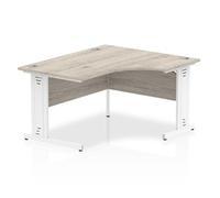 Impulse 1400 Right Crescent Grey Oak White Cable Leg