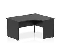 Impulse 1400mm Right Crescent Office Desk Black Top Panel End Leg