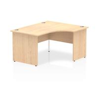 Impulse 1400mm Right Crescent Office Desk Maple Top Panel End Leg
