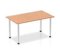 Impulse Impulse 1400mm Straight Table Oak Top Chrome Post Leg I003589