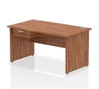 Impulse 1400x800 Desk Walnut Top Panel End 1x1 Drawer Fixed Ped