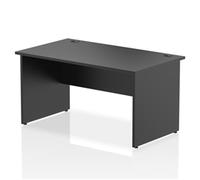 Impulse 1400x800mm Straight Office Desk Black Top Panel End Leg