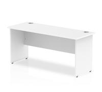 Impulse 1600 x 600mm Straight Office Desk White Top Panel End Leg