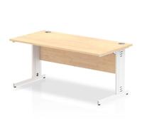 Impulse 1600/800 Rectangle White Cable Managed Leg Desk - MI002499