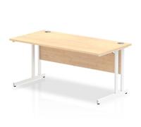 Impulse 1600/800 Rectangle White Cantilever Leg Desk Maple - MI002419