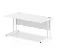 Impulse 1600/800 Rectangle White Cantilever Leg Desk White - MI002193