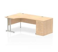 Impulse 1600mm Cantilever Left Crescent Desk Workstation