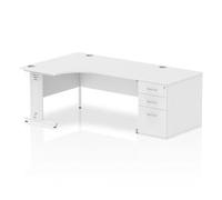 Impulse 1600mm Cable Managed Left Crescent Desk Workstation