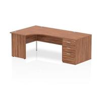 Impulse 1600mm Left Crescent Walnut Leg 800