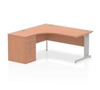 Impulse 1600mm Left Crescent Beech Silver 600