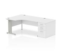 Impulse 1600 Left Hand Wire Managed Workstation 800 Pedestal