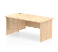 Impulse 1600 Rectangle Panel End Leg Desk Maple 1 x 2 - MI002478