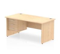Impulse 1600 Rectangle Panel End Leg Desk Maple 1 x 3 - MI002482