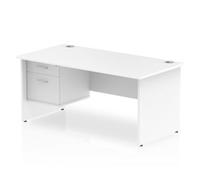 Impulse 1600 Rectangle Panel End Leg Desk White 1 x 2 - MI002252
