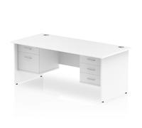 Impulse 1600 Rectangle Panel End Leg Desk White 1 x 2 - MI002268