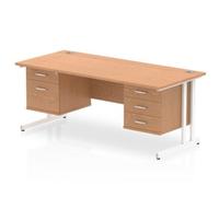 Dynamic Impulse W1600 x D800 x H730mm Straight Office Desk Cantilever