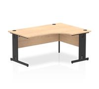 Impulse 1600 RH Crescent Desk Maple Top Black Cable Managed Leg