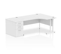 Impulse 1600mm Cantilever Right Crescent Desk Workstation