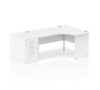 Impulse 1600mm Right Crescent White Leg 800