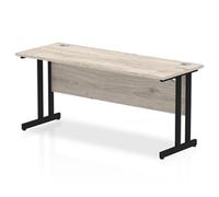 Impulse 1600x600 Grey Oak Black Leg