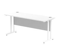 Impulse 1600 x 600mm Straight Office Desk White Top White Cantilever Leg