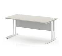 Impulse 1600 x 800 Office Desk Dove Grey Top White Cantilever Leg