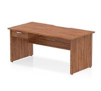 Impulse 1600 x 800mm Scalloped Desk Walnut Top Panel End + 1D Ped
