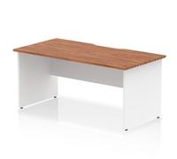 Impulse 1600 x 800mm Scalloped Desk Walnut Top White Panel End Leg