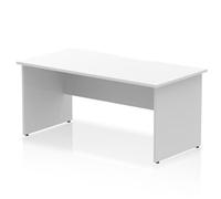Impulse 1600 x 800mm Scalloped Desk White Top Panel End Leg